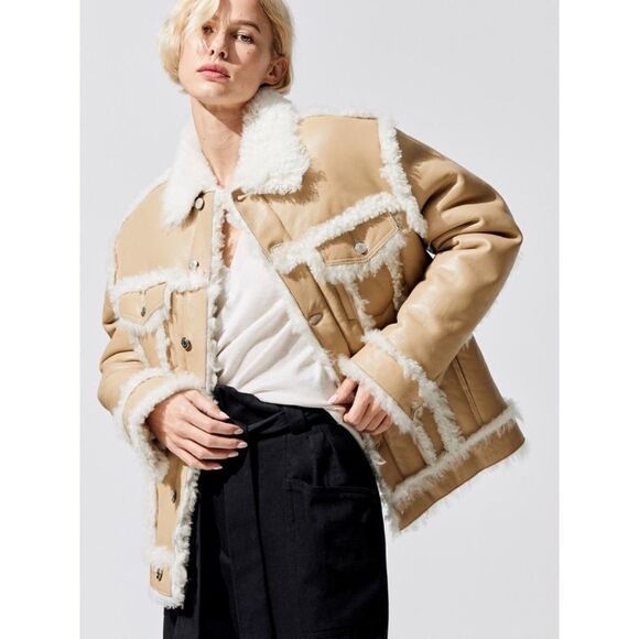 IRO Kwood shearing jacket Beige - Picture 1 of 14